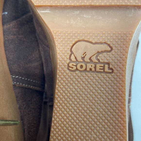 New Sorel Toronto Mid Wedge Bootie Leather Brass Buckle  -Brown size 9 - Picture 11 of 13